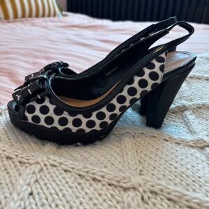 Marks & Spencer Black and White Polka Dot Heels
